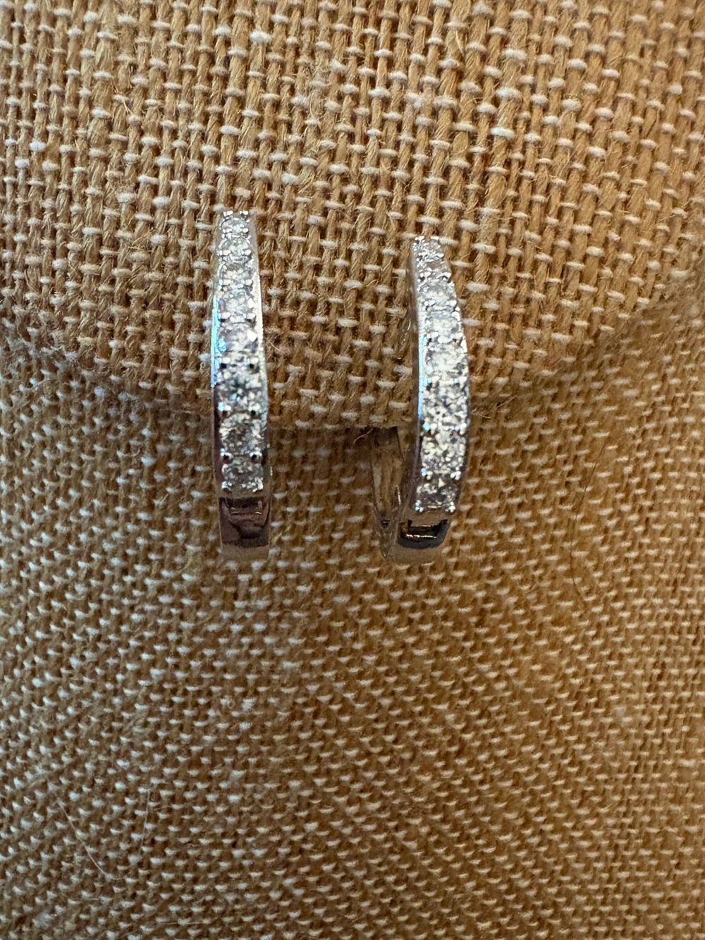Triple White Gold Plated Horseshoe .60 Carat Moissanite Hoops